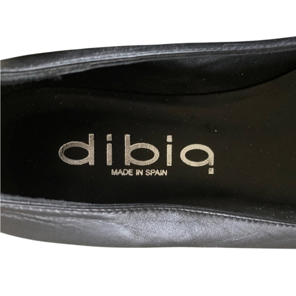 Dibia Women's Black Leather Flats Pointed Toe Architectural heel Made in Spain - Picture 9 of 12
